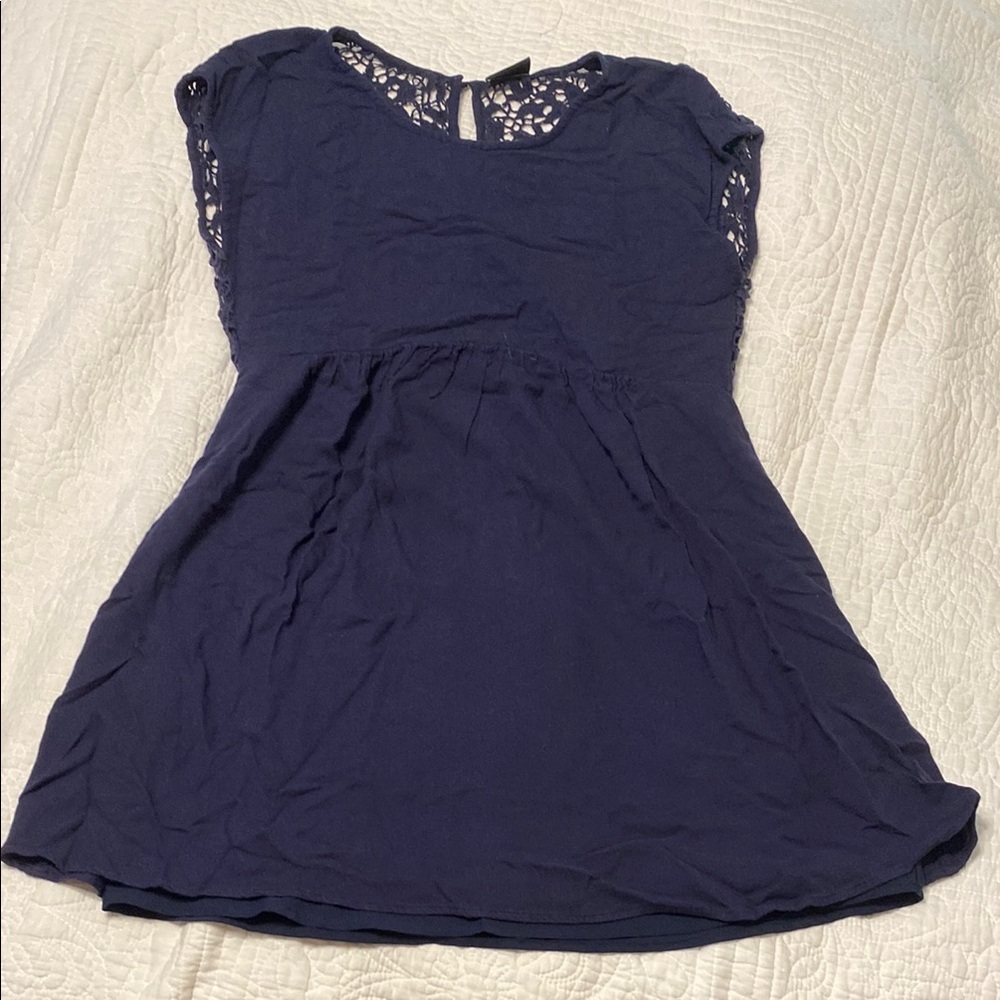 VILA Midnight Blue Lace Detail Dress